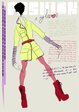 女の子ファッション イラストレーター ベクトル