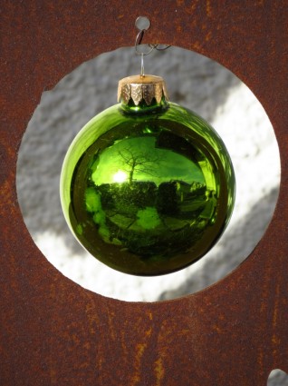 esfera de vidro sparkle verde