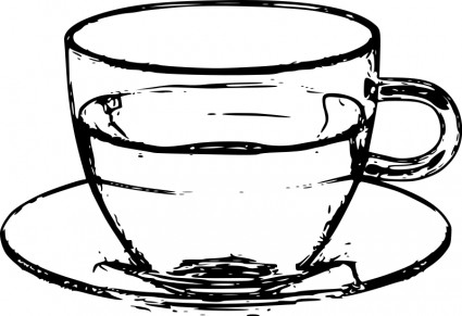 كأس الزجاج مع فن الخط الصحن