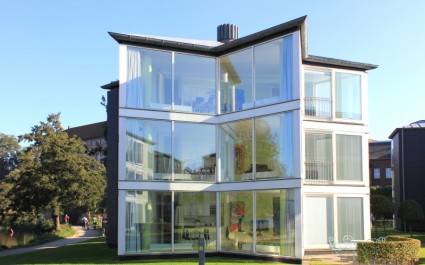 arquitectura de ventanas de la casa de cristal