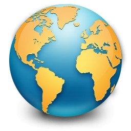mappa del mondo di terra globale