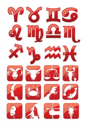 Glossy Horoscope Symbols
