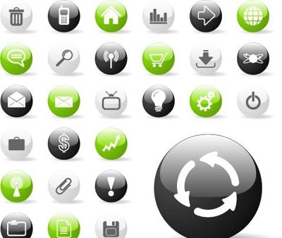 glossy Icon set für Web-Anwendungen