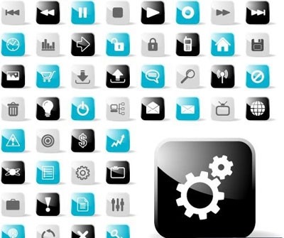 glossy Icon set für Web-Anwendungen