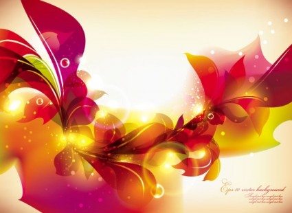 Glow Bright Floral Pattern Background Vector