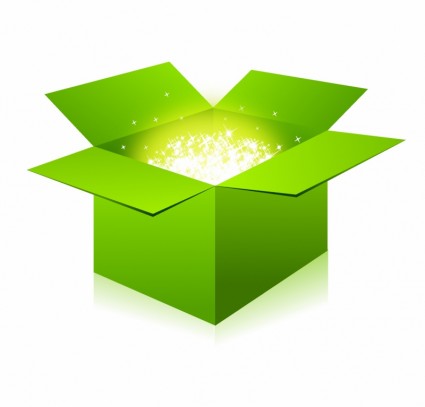 светящийся зеленый ящик
