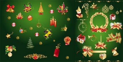 vector de oro elementos decorativos de Navidad