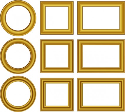 conjunto de marcos de oro clip art