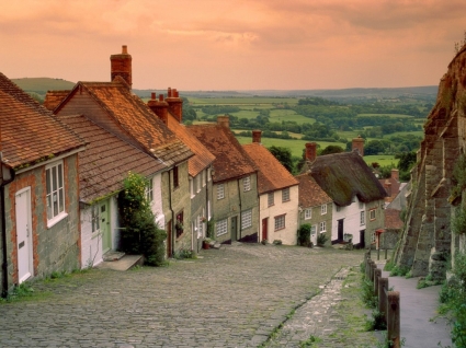Gold hill cottages wallpaper Inggris dunia