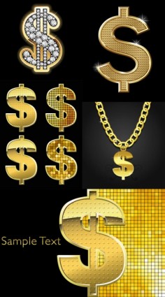 Golden tanda dolar vektor
