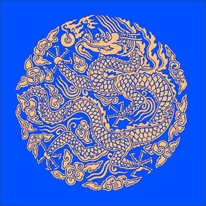 vecteur de schéma circulaire classique chinoise dragon d'or