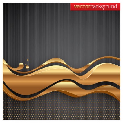 Golden Dynamic Lines Of The Background Vector