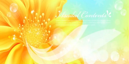 goldgelbe Blüten Banner Vektor Hintergrund