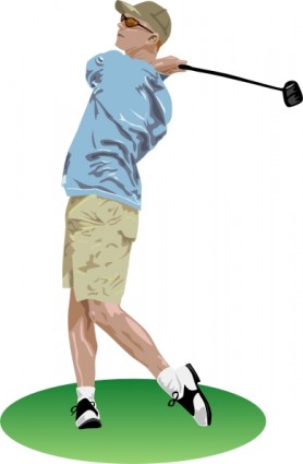 Golf driver swing clip-art
