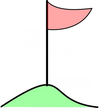 緑色のクリップ アートの穴のゴルフ旗