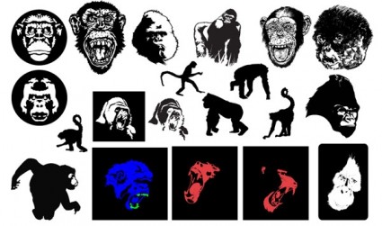 gomedia 大猩猩和猴子製作向量