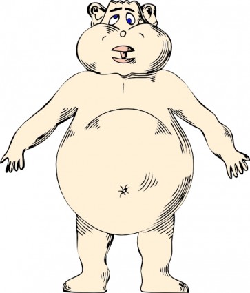 clip art de Goofy desnudo fat guy