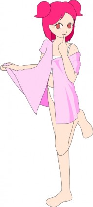 Gopher anime rosa menina beta clip-art