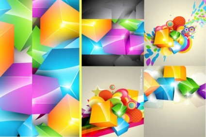 wunderschöne Farbvektor Cube Hintergrund