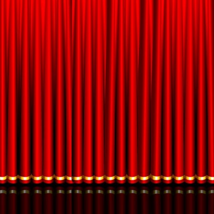 hermosa cortina de vector rojo