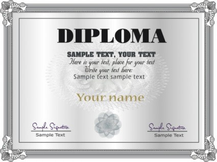 Gorgeous Diploma Certificate Template Vector