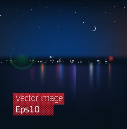 Gorgeous Night View Of The Vector