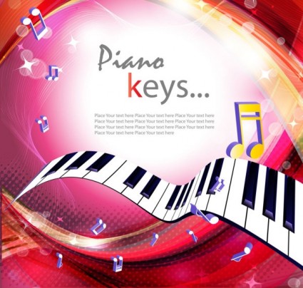 vektor latar belakang kunci piano yang cantik