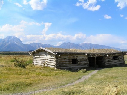غراند تيتون الوطنية بارك وايومنغ كوخ خشبي