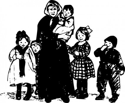 Mamie avec une image clipart enfants