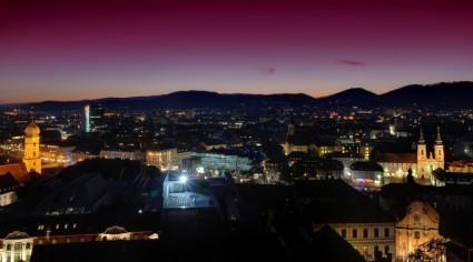 coucher de soleil Graz Autriche