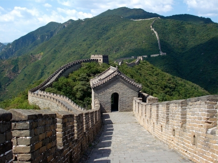 중국의 만리 장성 벽지 중국 세계