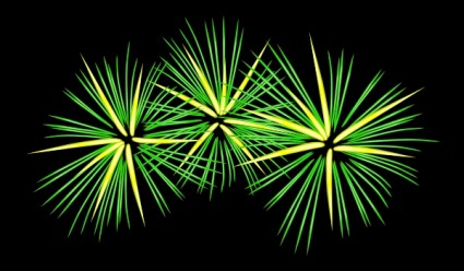 grünen und gelben Feuerwerk ClipArt