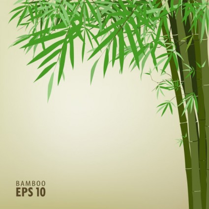 綠色竹林背景文本範本向量