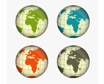grün blau gelb und grau-Globus-Vektor-illustration