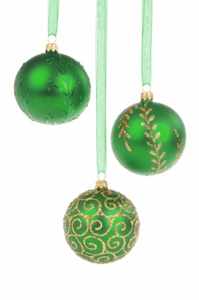 boules de Noël vert