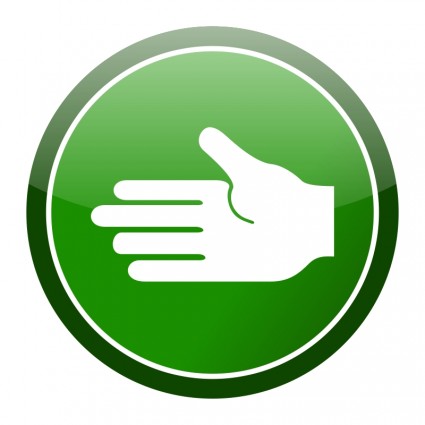 ícone de mão do cirlce verde