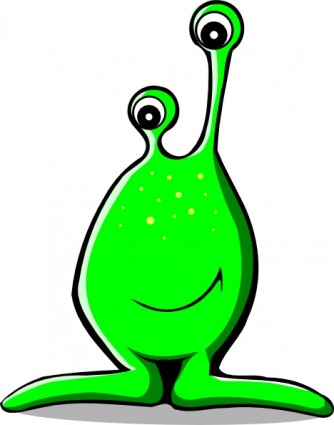 clipart comique alien vert