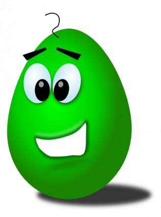 ClipArt verde uovo comico