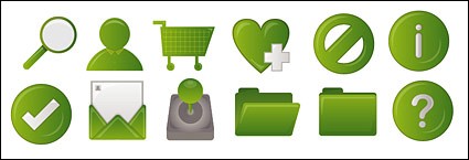 الأخضر رمز نمط تصميم ويب الشائعة