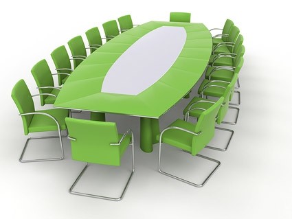Foto de mesa de conferencia verde