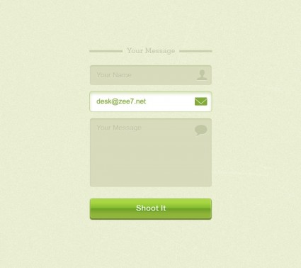 Green Contact Form Psd