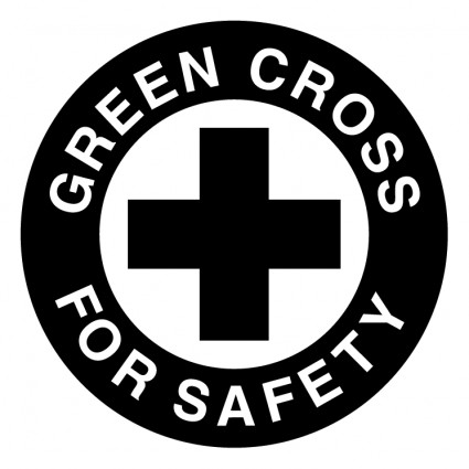 안전에 대 한 녹색 십자가