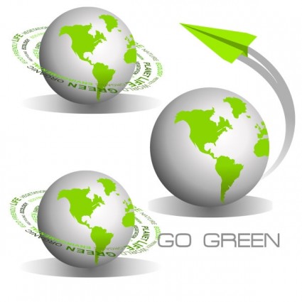 緑の地球のアイコンのベクトル