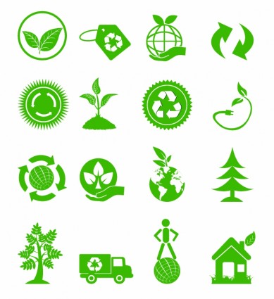 biểu tượng màu xanh lá cây sinh thái