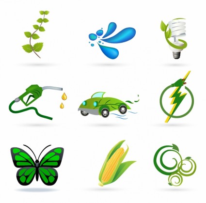 ícones de ambiente verde