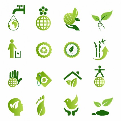 ícones verdes ambientais