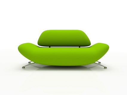 imagen de sofá de moda verde