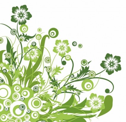 hijau floral design vektor grafis