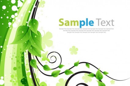 illustration vectorielle vert floral greeting card