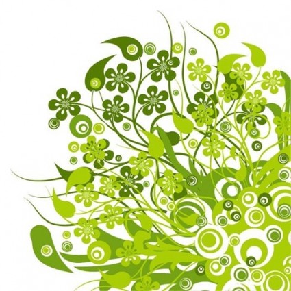 illustration vectorielle floral vert